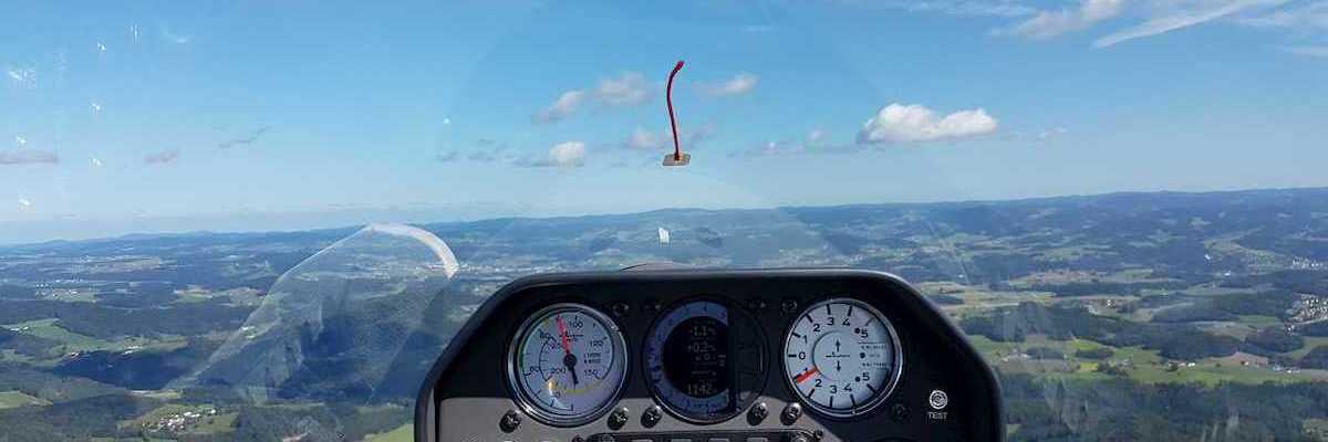 Flugwegposition um 10:28:29: Aufgenommen in der Nähe von Gemeinde Alberndorf in der Riedmark, Österreich in 1037 Meter